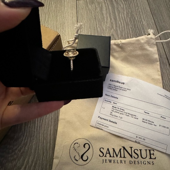 morganite 14k yellow gold diamond ring - Picture 4 of 10